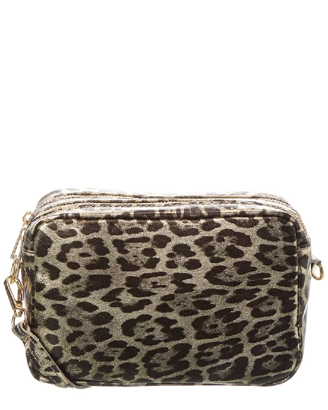 Persaman New York Sandra13 Leather Leopard Crossbody