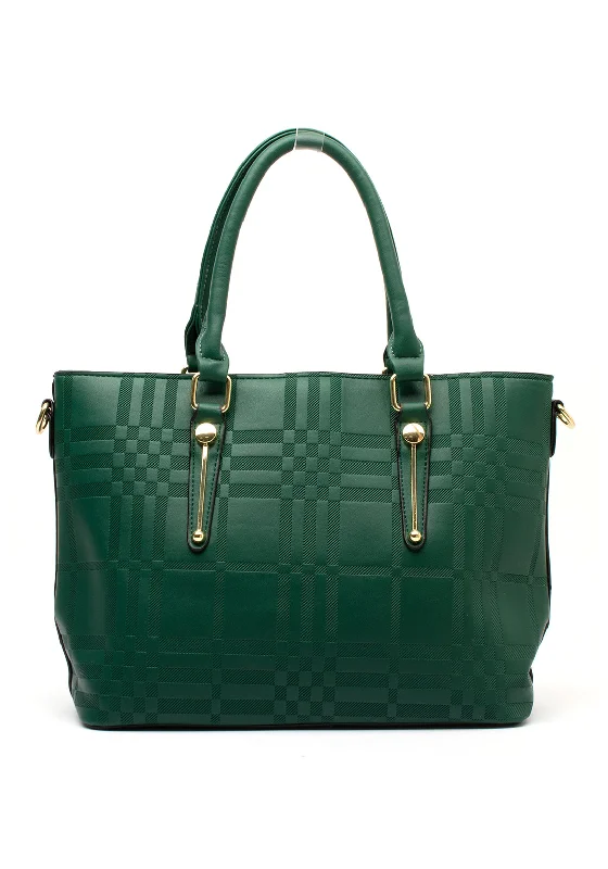 Zen Collection Glen Check Print Shoulder Bag, Green