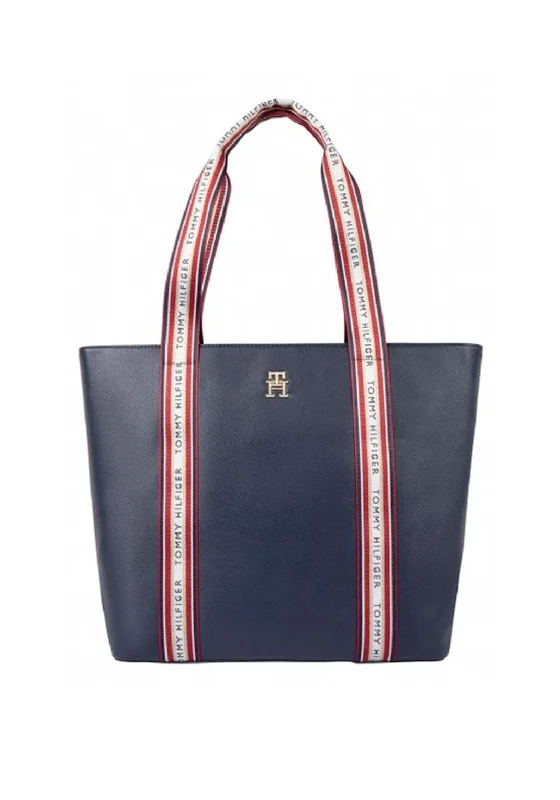 Tommy Hilfiger Monogram Shopper Large Tote Bag, Navy