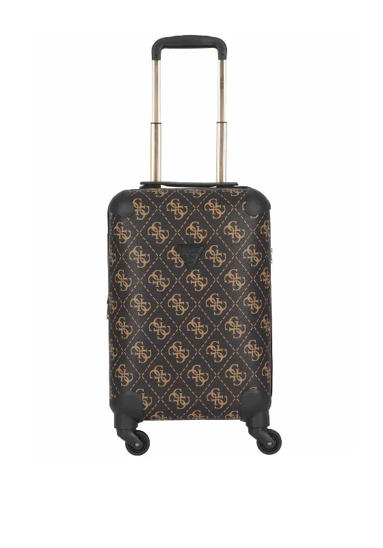 Guess Berta 4G Logo 4-wheel 18″ Spinner Suitcase, Brown