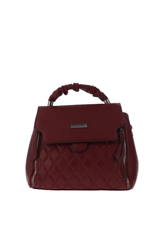 Zen Collection Geometric Quilted Grab Bag, Red