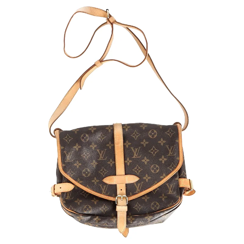 Louis Vuitton Saumur 30 Monogram Shoulder Bag in Brown Coated Canvas