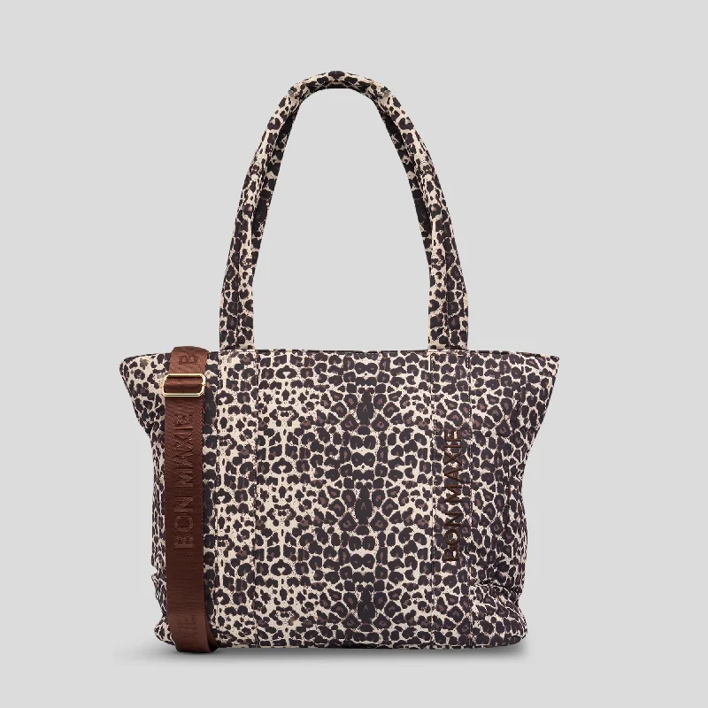 Everyday Nylon Tote -- Tan Leopard