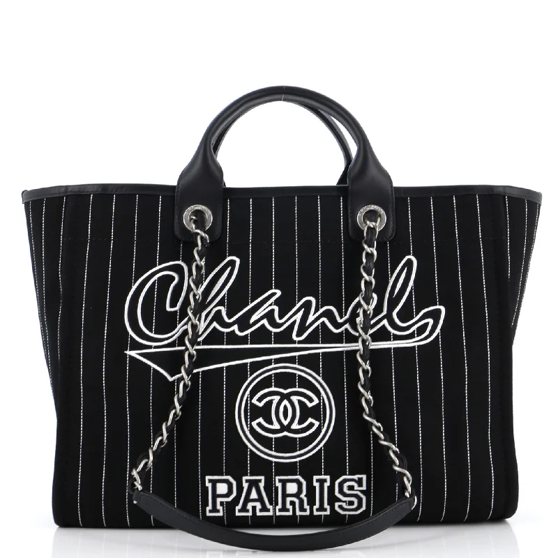 Deauville Tote Pinstripe Cotton Medium