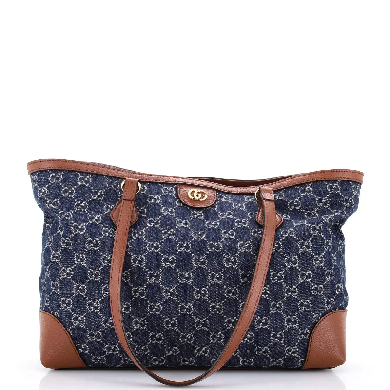 Ophidia Shopping Tote GG Denim Medium