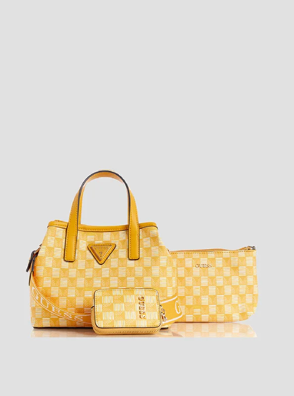 Yellow Logo G Wave Mini Tote Bag