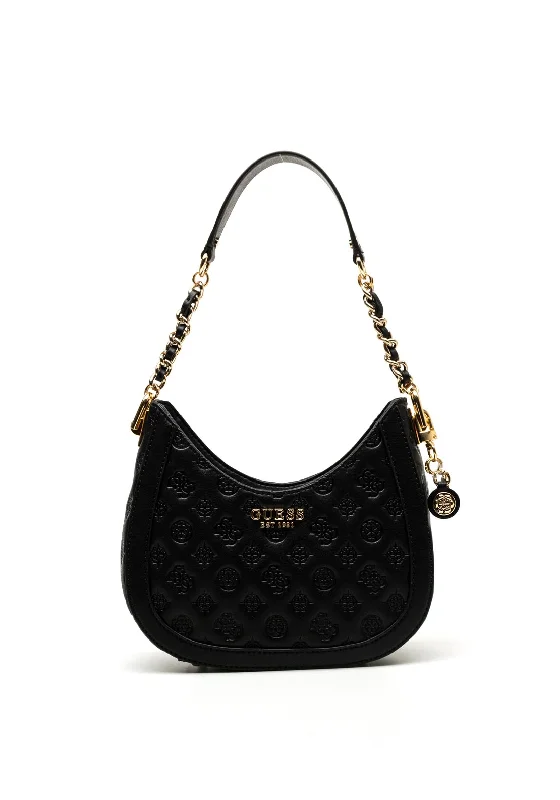 Guess Abey Hobo 4G Logo Shoulder Bag, Black