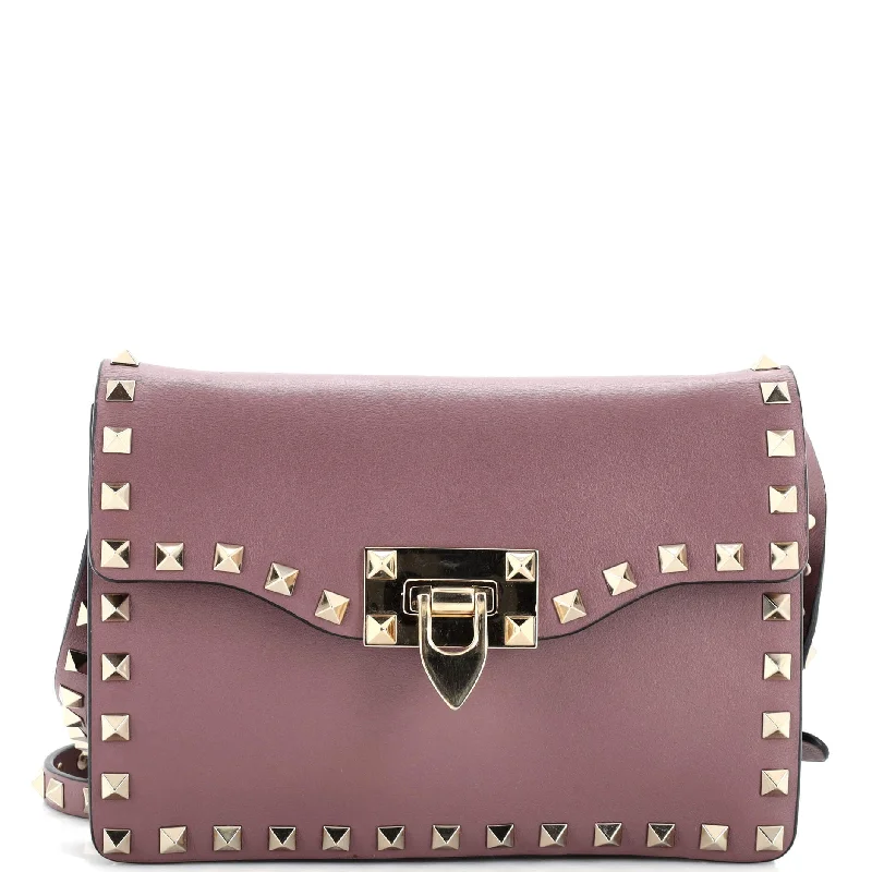 Rockstud Flip Lock Flap Bag Leather Small