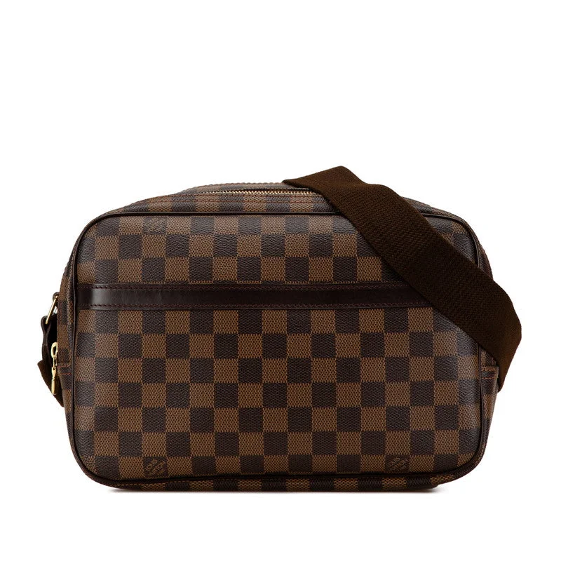 Louis Vuitton Damier Reporter PM Shoulder Bag Brown