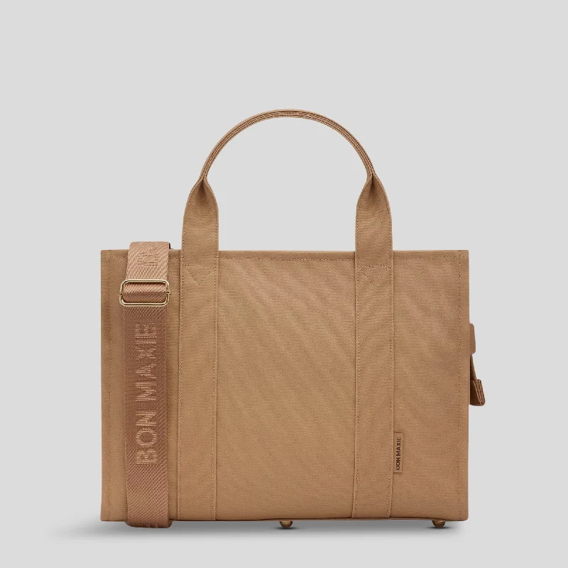 Small Bon Vivant Structured Tote Bag -- Tan