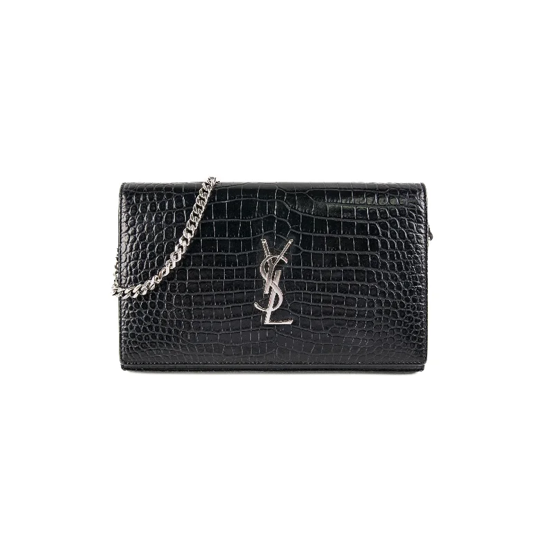 Saint Laurent Croc Black Bag