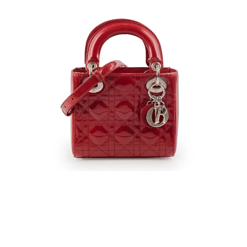 Christian Dior Mini Lady Dior Patent Red