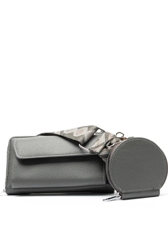 Zen Collection Crossbody Smartphone Wallet with Coin Purse, Grey