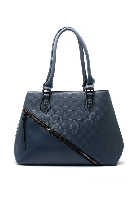 Zen Collection Checkered Shoulder Bag, Blue