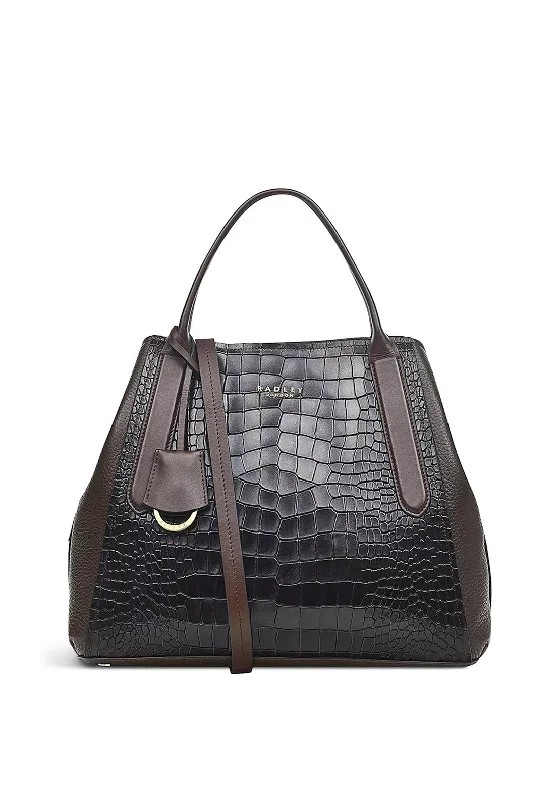 Radley Baylis Road 2.0 faux Croc Medium Multiway Grab Bag, Dark Oak