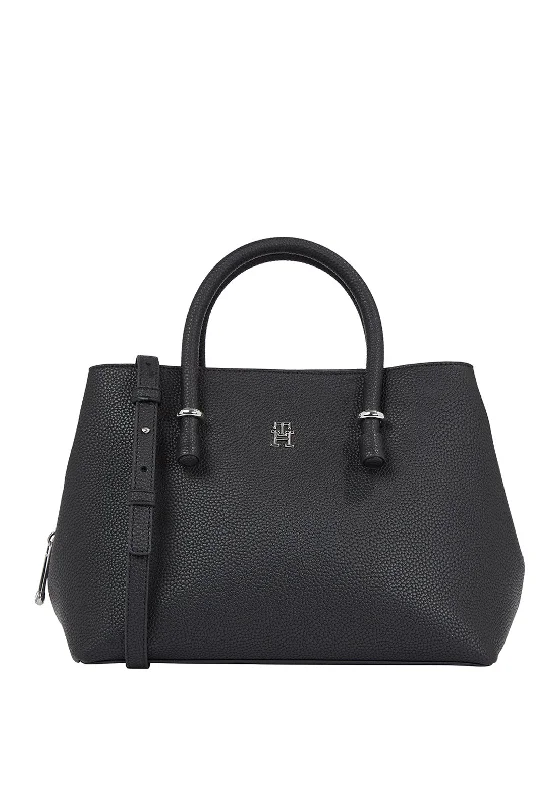 Tommy Hilfiger Iconic Emblem Satchel Bag, Black