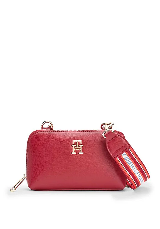 Tommy Hilfiger Webbing Strap Mini Crossover Bag, Regatta Red