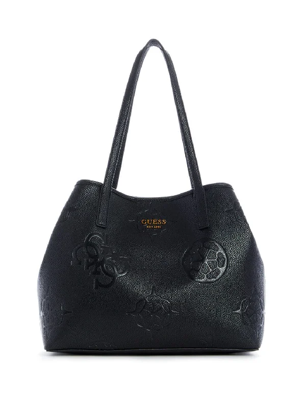 Black Logo Vikky Tote Bag