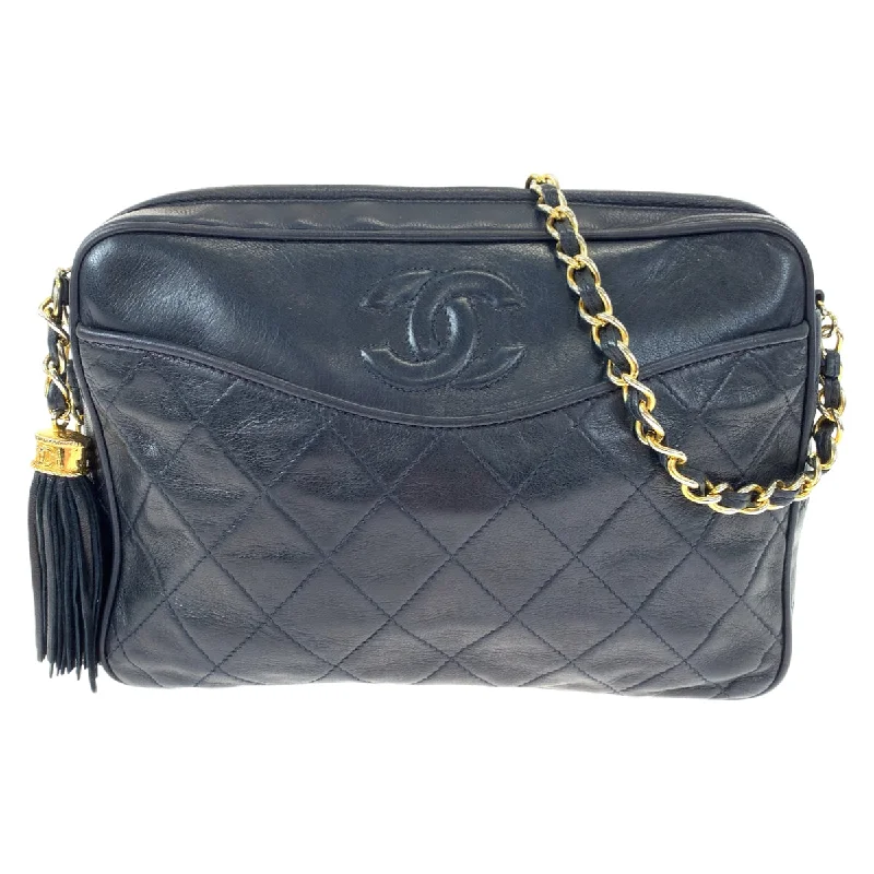 Chanel Vintage Lambskin Matelasse Tassel Shoulder Bag