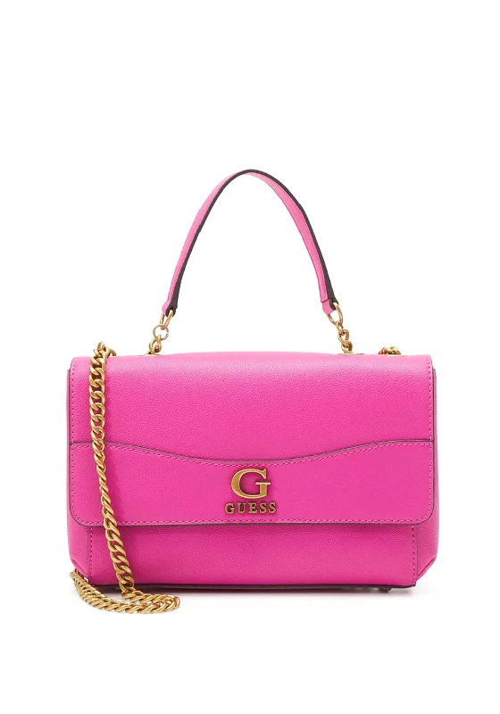 Guess Nell Crossbody Flap Bag, Fuchsia