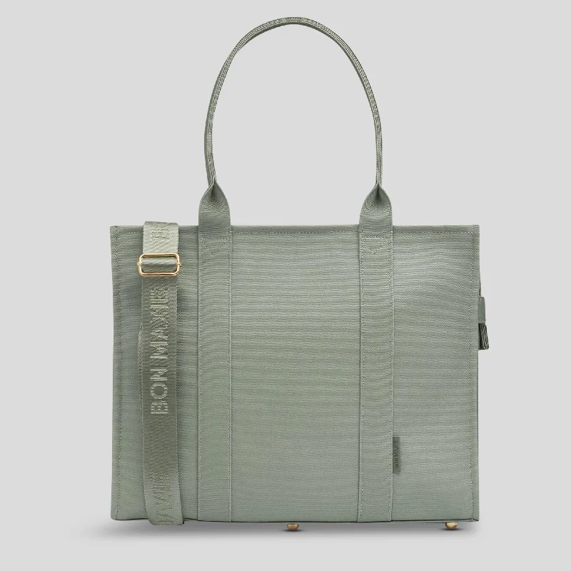 Large Bon Vivant Structured Tote Bag -- Sage