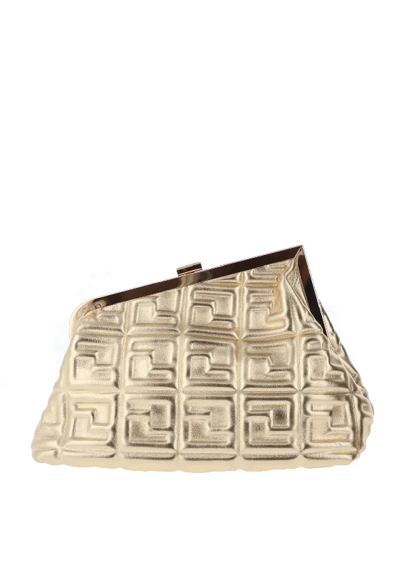 Zen Collection Geometric Embossed Clutch Bag, Gold