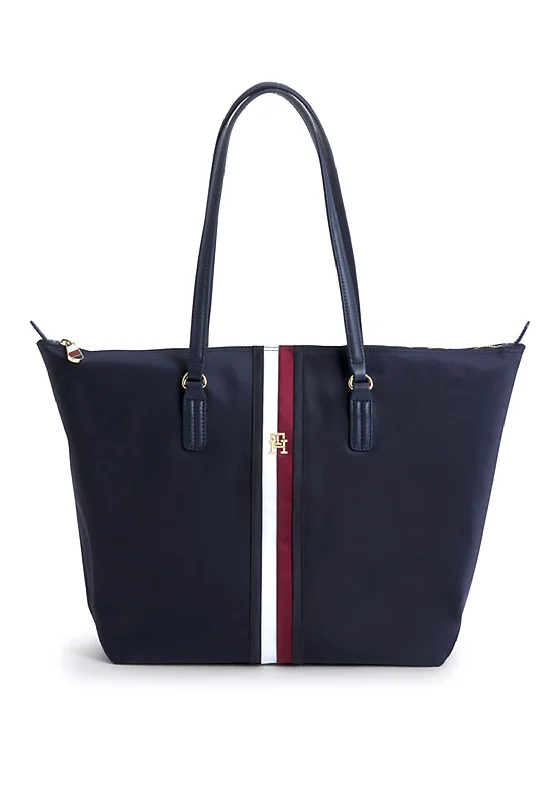 Tommy Hilfiger Monogram Signature Recycled Tote Bag, Space Blue