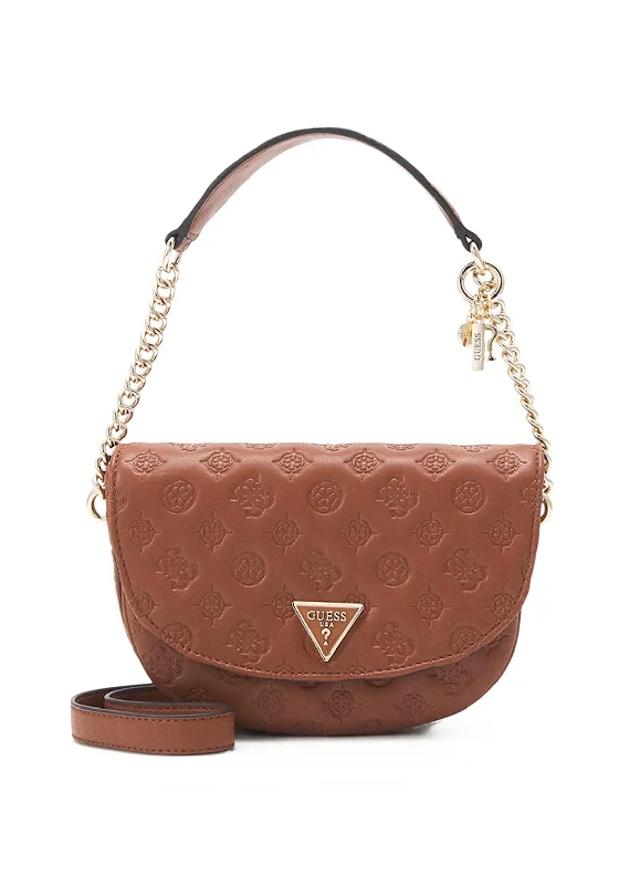 Guess La Femme Debossed Flap Shoulder Bag, Cognac