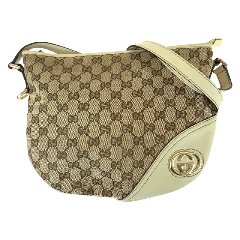 Gucci New Britt Interlocking Canvas Leather Bag