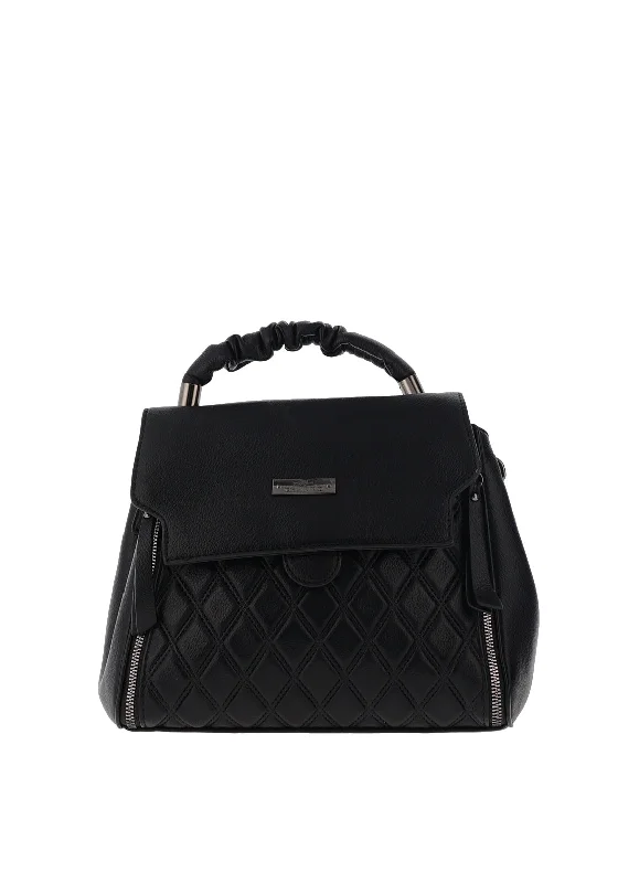 Zen Collection Geometric Quilted Grab Bag, Black