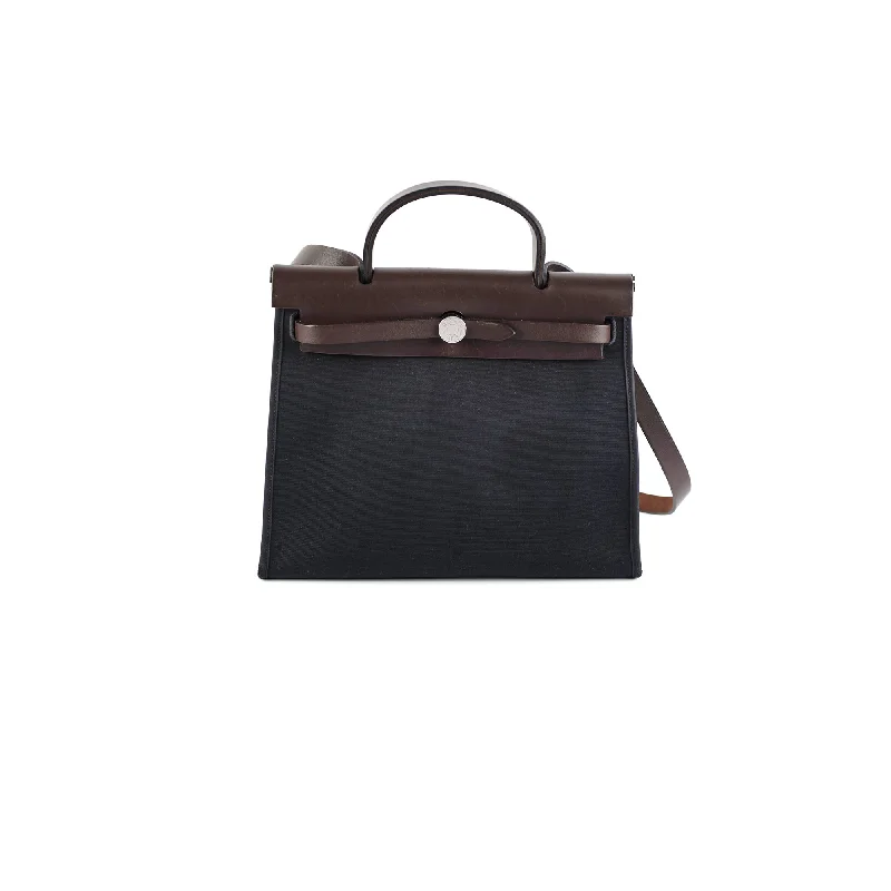 Hermes Herbag 31 Black/Ebene R Square Stamp