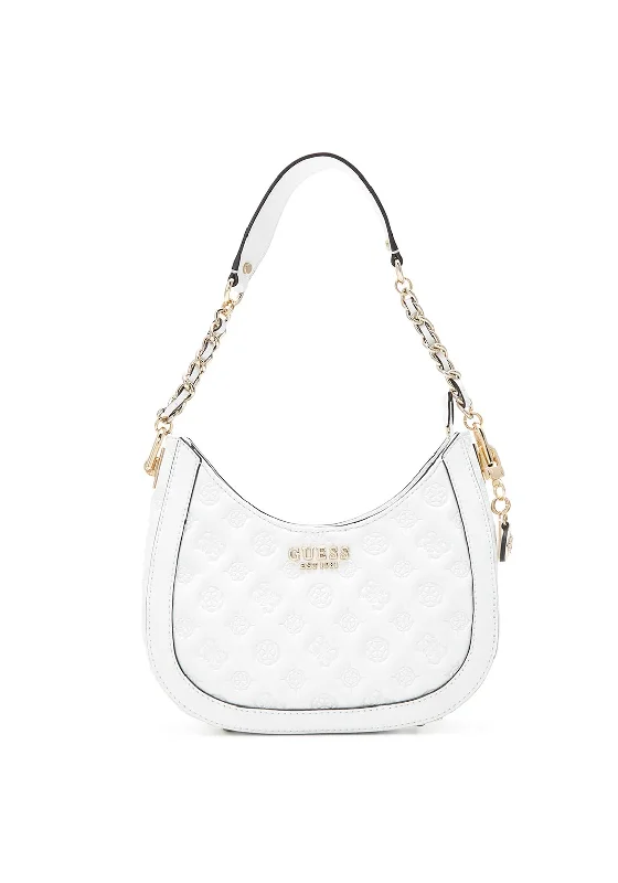 Guess Abey Small Hobo Shoulder Bag, White