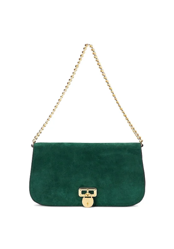 Ralph Lauren Small Suede Tanner Shoulder Bag, Green