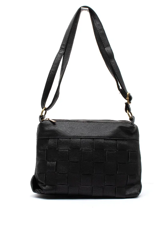 Zen Collection Woven Crossbody Bag, Black