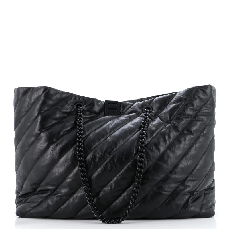 Crush Carry All Chain Tote Quilted Leather Large