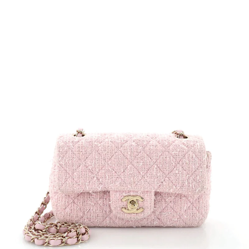 Classic Single Flap Bag Quilted Tweed Mini