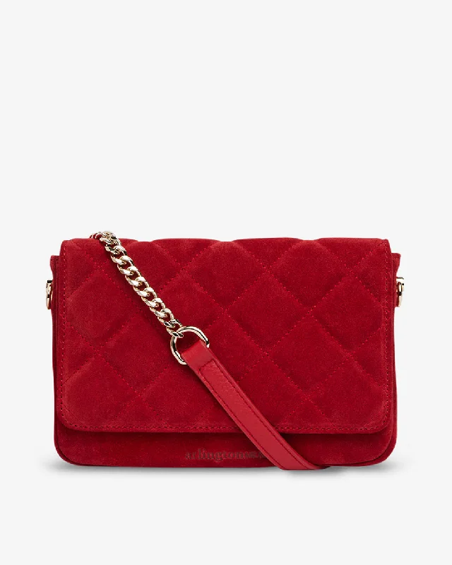 Sarah Crossbody - Red Suede