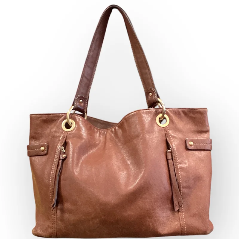 Handbag Leather By Leather Warehouse, Size: Medium