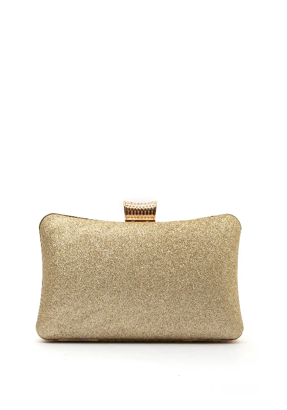 Zen Collection Iridescent Diamante Clutch Bag, Gold