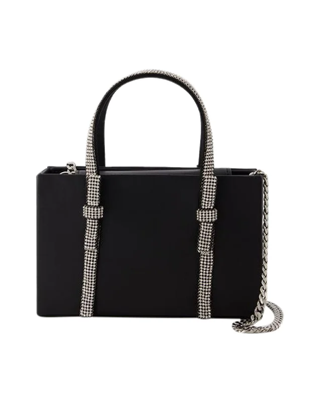 Bow Midi Handbag - Kara - Leather - Black