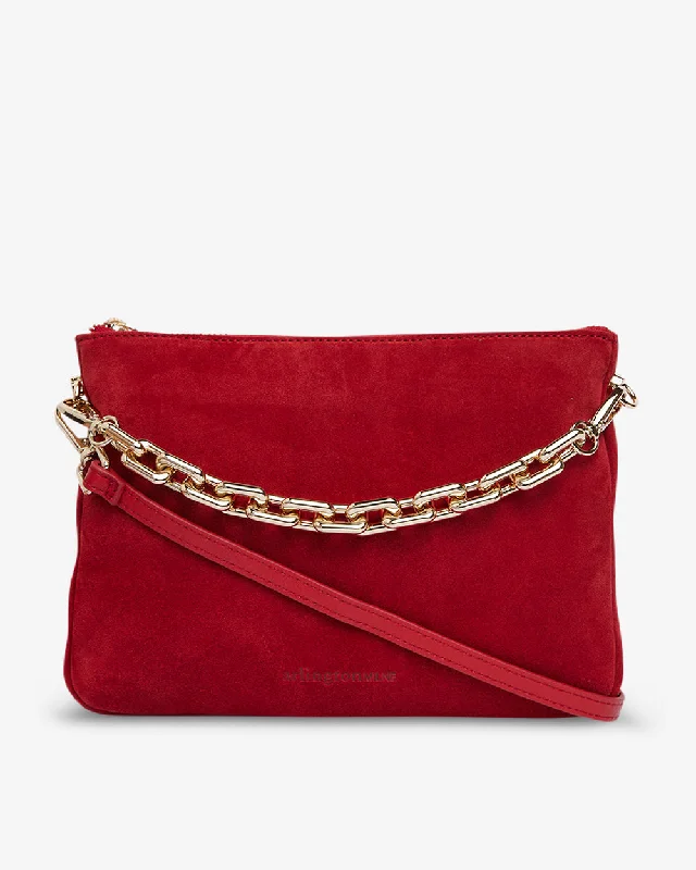 Samantha Crossbody - Red Suede