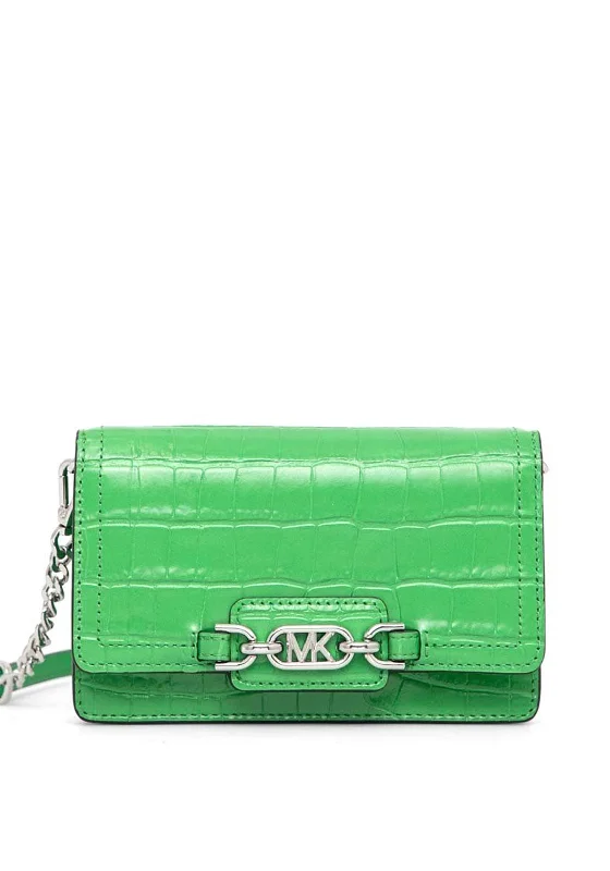 MICHAEL Michael Kors Heather Extra Small Croc Embossed Crossbody Bag, Palm