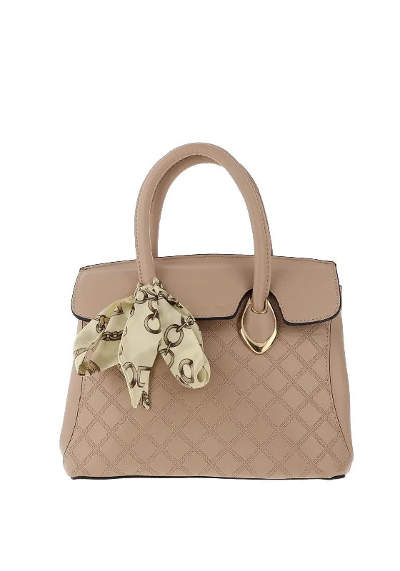 Zen Collection Debossed Check Print Grab Bag, Beige