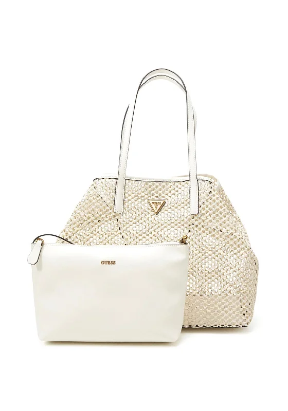 Guess Vikky Woven Shopper Bag, Ivory