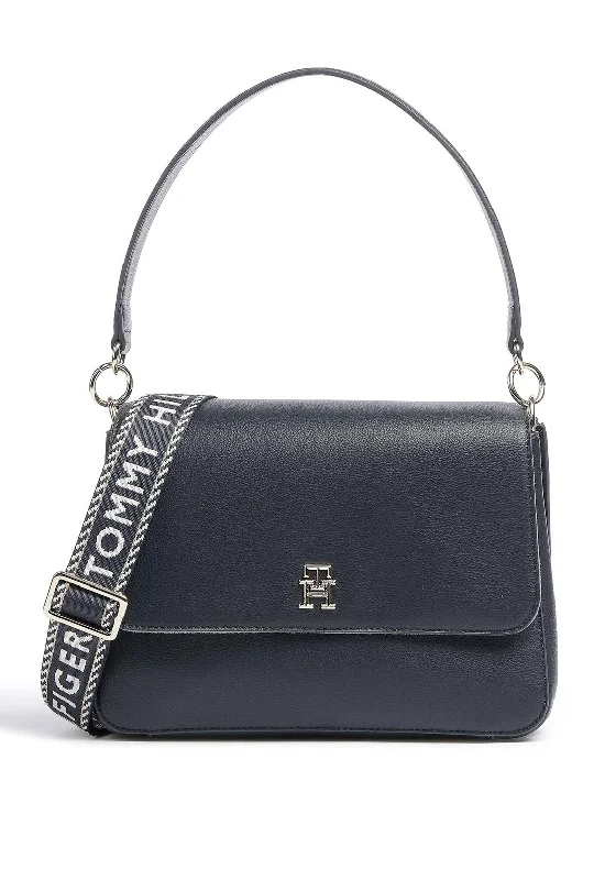 Tommy Hilfiger Logo Strap Monogram Shoulder Bag, Navy