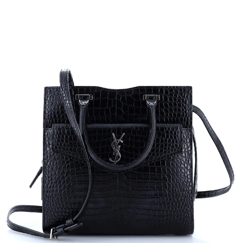 Uptown Tote Crocodile Embossed Leather Small