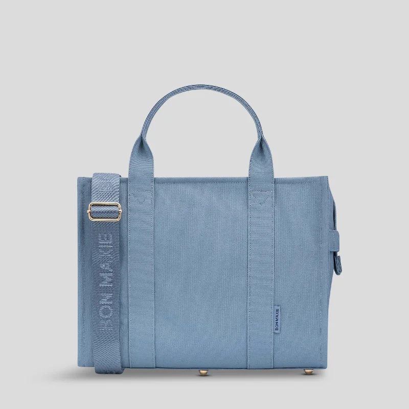 Small Bon Vivant Structured Tote Bag -- Mini Tote Denim