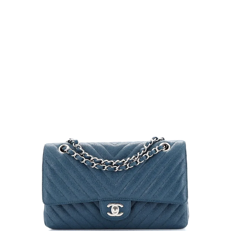 Classic Double Flap Bag Chevron Caviar Medium