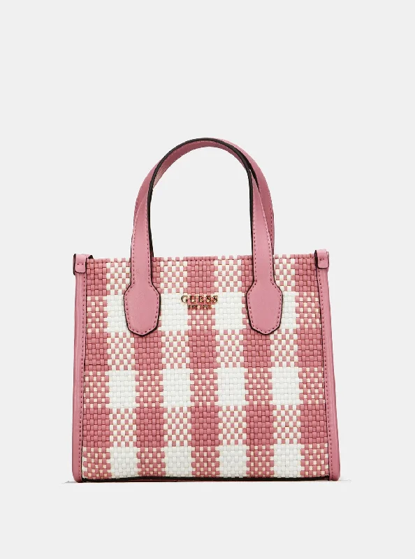 Pink White Silvana Mini Tote Bag