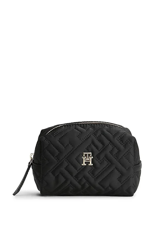 Tommy Hilfiger Quilted Flow Wash Bag, Black